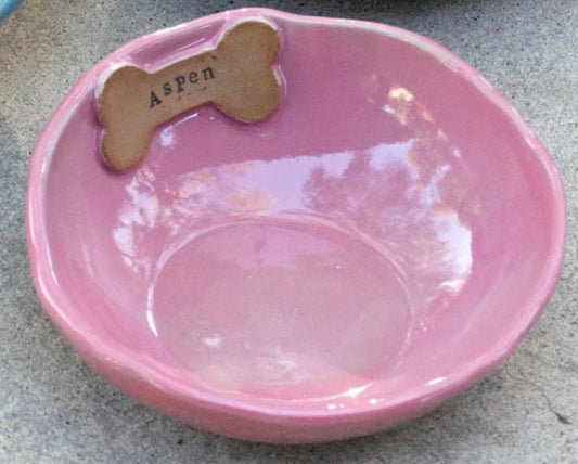 Handmade, Ceramic, Personalized Dog Bowl